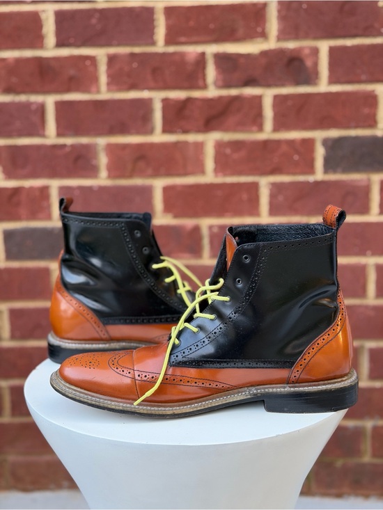 J.D. Fisk Men’s Two-Tone Leather Wingtip Boots | Size 11.5 main image 4